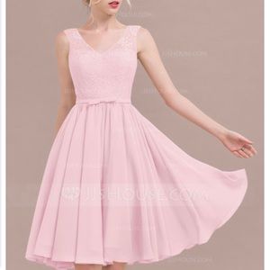 A-Line/Princess V-neck Chiffon Lace dress